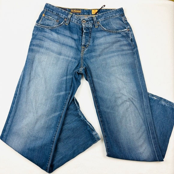 Adriano Goldschmied The Symbol Button Fly Faded Straight Leg Jeans (31/32) - Picture 2 of 16